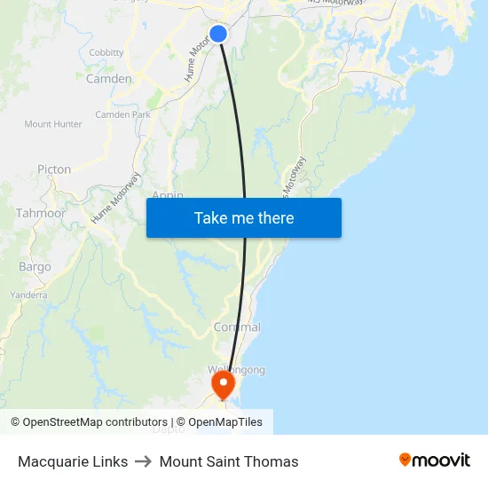 Macquarie Links to Mount Saint Thomas map