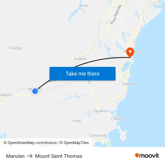 Marulan to Mount Saint Thomas map