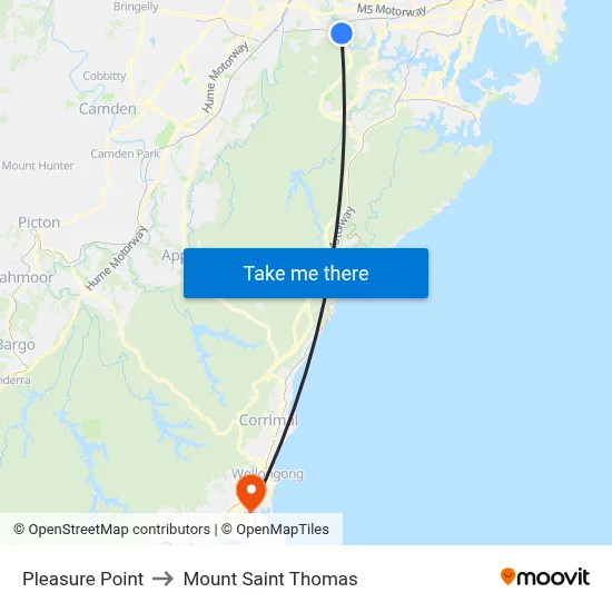 Pleasure Point to Mount Saint Thomas map