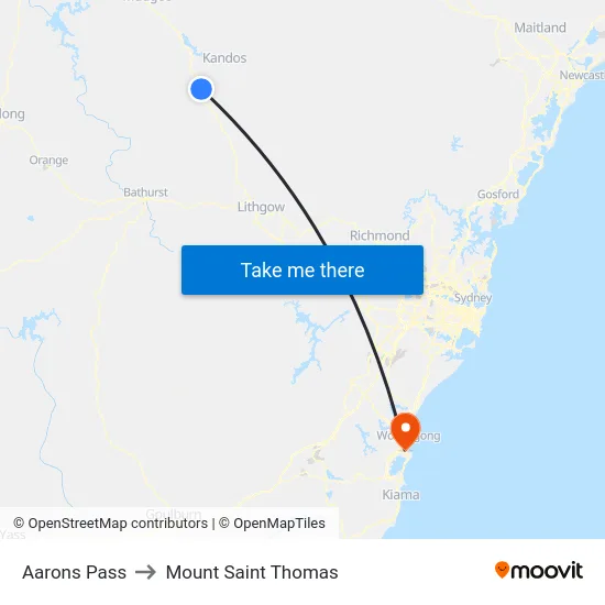 Aarons Pass to Mount Saint Thomas map