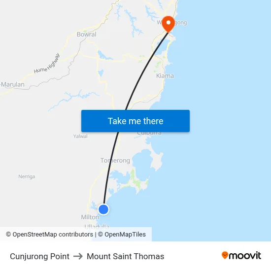 Cunjurong Point to Mount Saint Thomas map