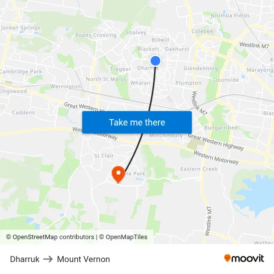 Dharruk to Mount Vernon map