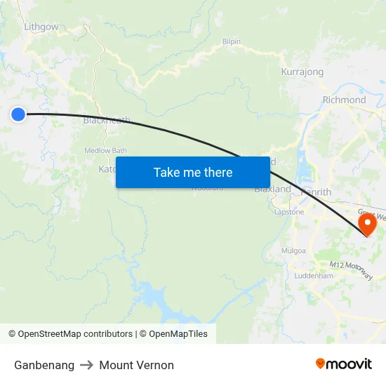 Ganbenang to Mount Vernon map