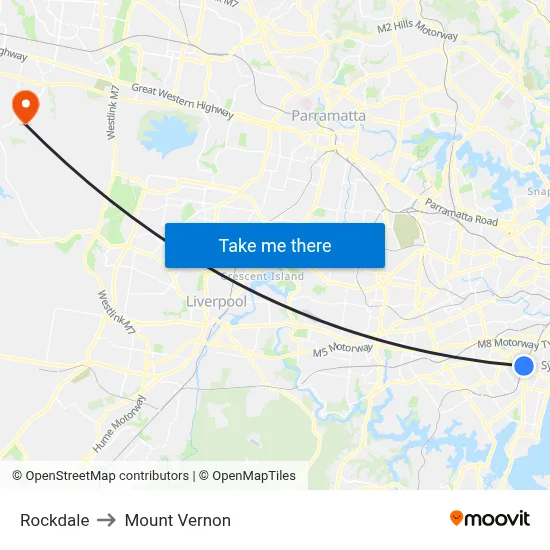 Rockdale to Mount Vernon map