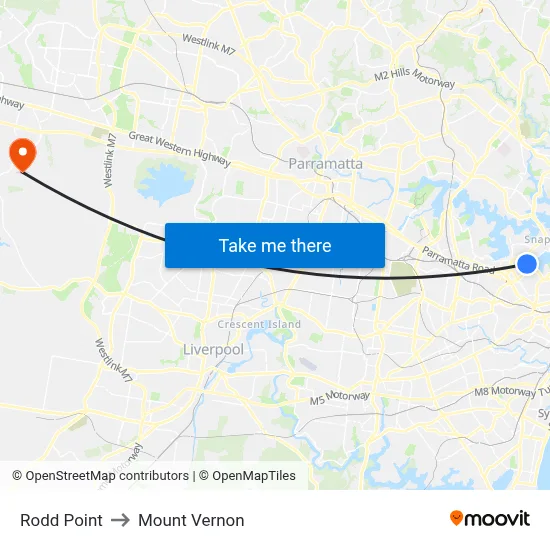Rodd Point to Mount Vernon map