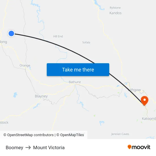 Boomey to Mount Victoria map