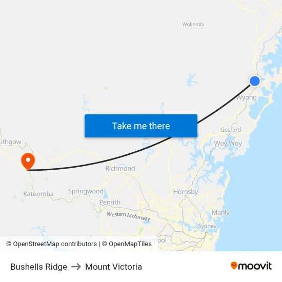 Bushells Ridge to Mount Victoria map