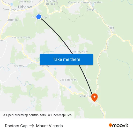 Doctors Gap to Mount Victoria map