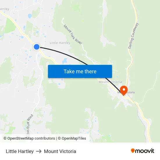Little Hartley to Mount Victoria map