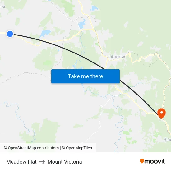 Meadow Flat to Mount Victoria map