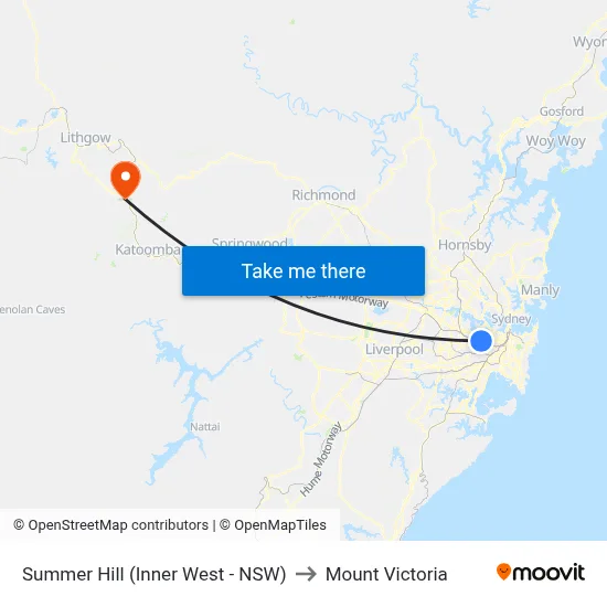 Summer Hill (Inner West - NSW) to Mount Victoria map