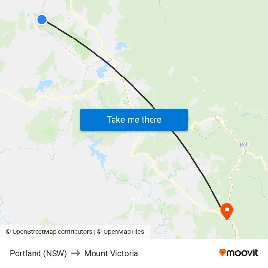 Portland (NSW) to Mount Victoria map