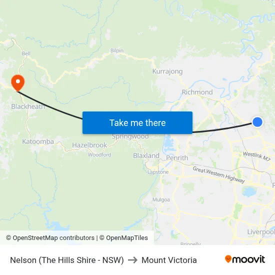 Nelson (The Hills Shire - NSW) to Mount Victoria map