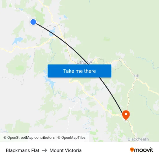 Blackmans Flat to Mount Victoria map