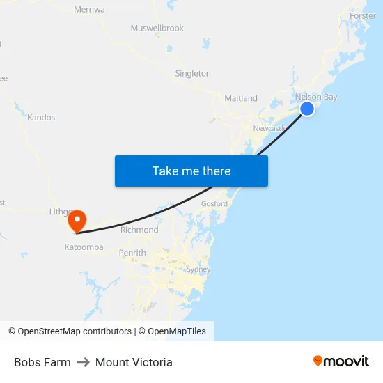 Bobs Farm to Mount Victoria map
