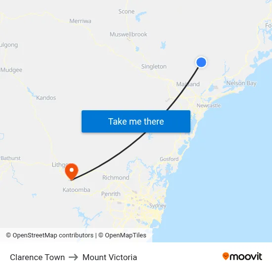 Clarence Town to Mount Victoria map