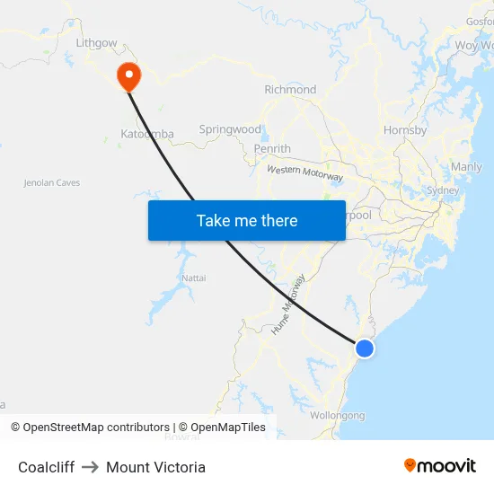 Coalcliff to Mount Victoria map