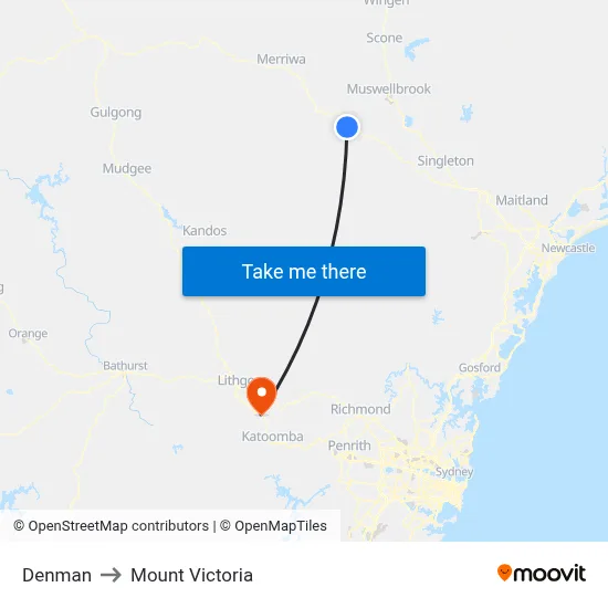Denman to Mount Victoria map