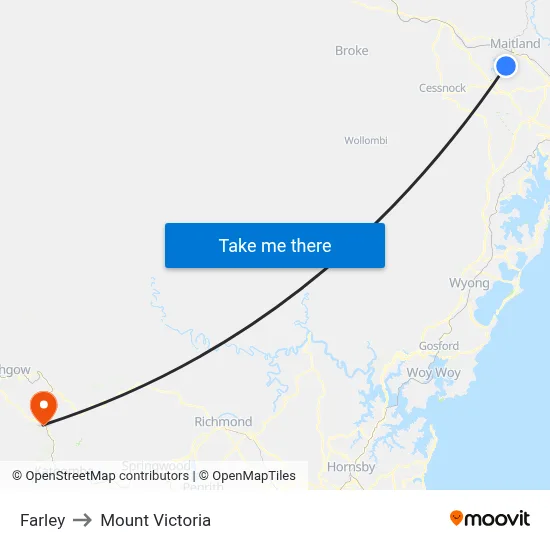Farley to Mount Victoria map