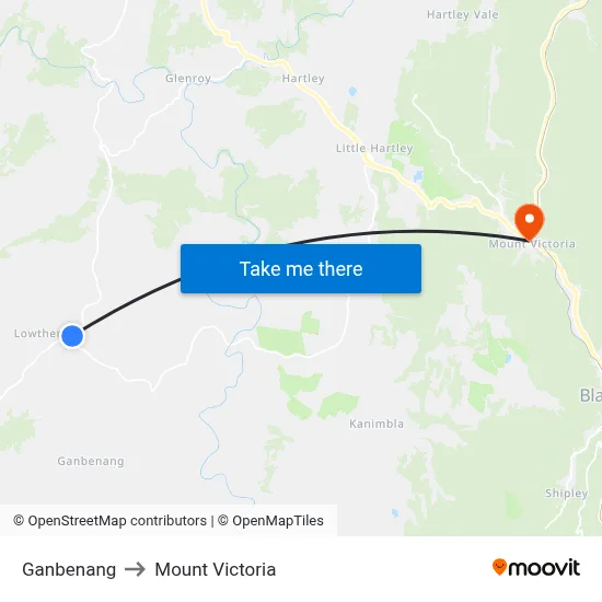 Ganbenang to Mount Victoria map