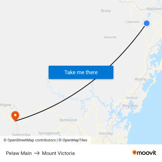 Pelaw Main to Mount Victoria map