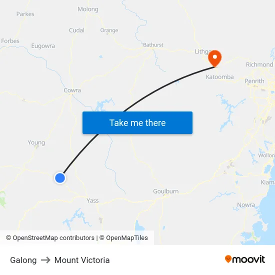 Galong to Mount Victoria map
