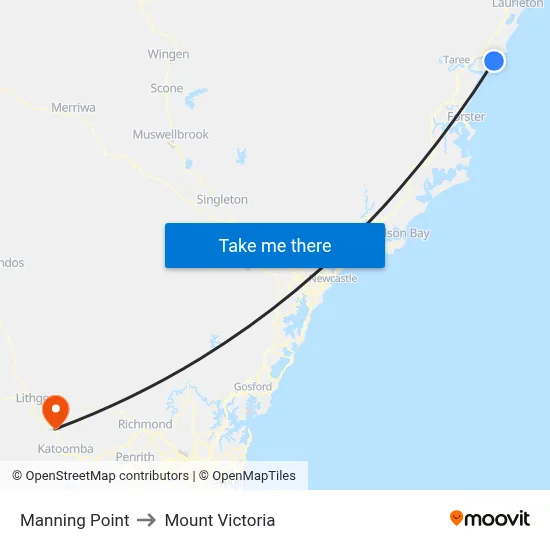 Manning Point to Mount Victoria map