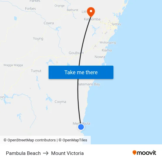 Pambula Beach to Mount Victoria map