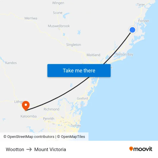 Wootton to Mount Victoria map