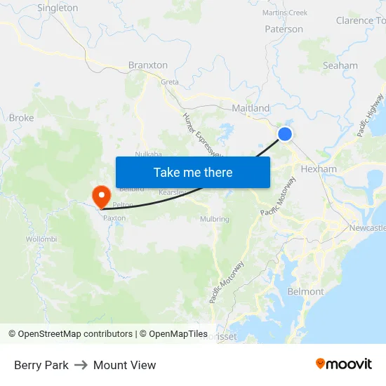 Berry Park to Mount View map