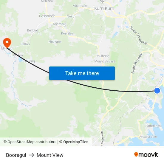 Booragul to Mount View map
