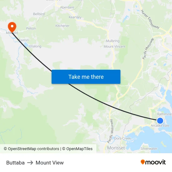 Buttaba to Mount View map