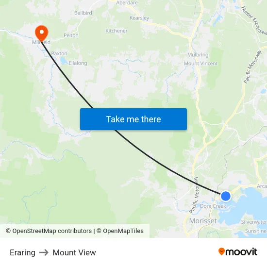 Eraring to Mount View map