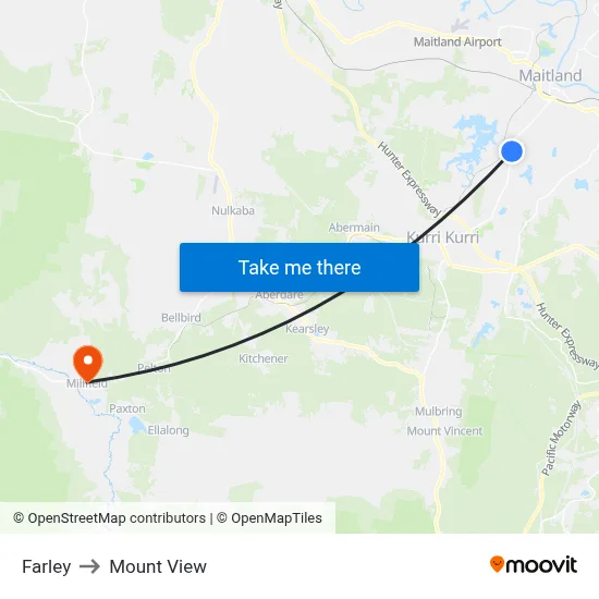 Farley to Mount View map