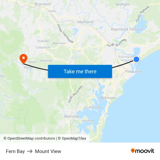 Fern Bay to Mount View map