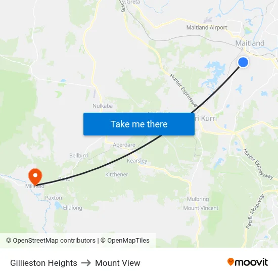 Gillieston Heights to Mount View map