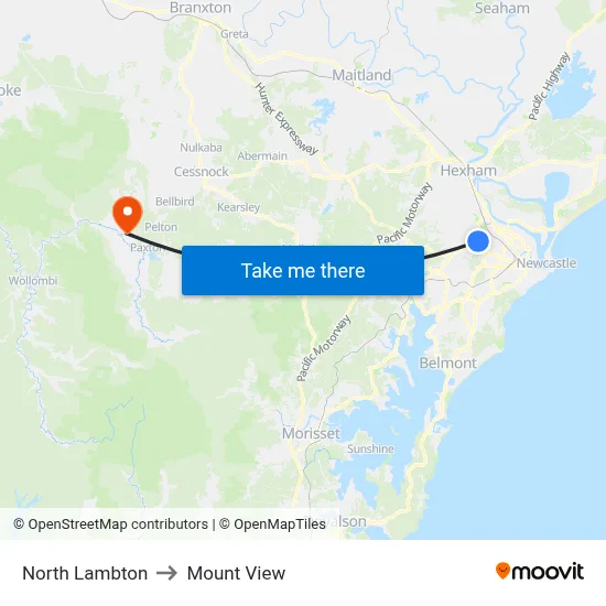 North Lambton to Mount View map
