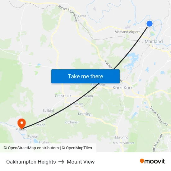 Oakhampton Heights to Mount View map