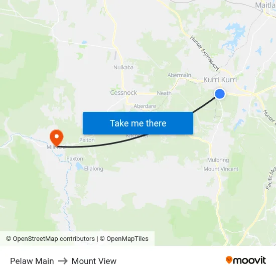 Pelaw Main to Mount View map