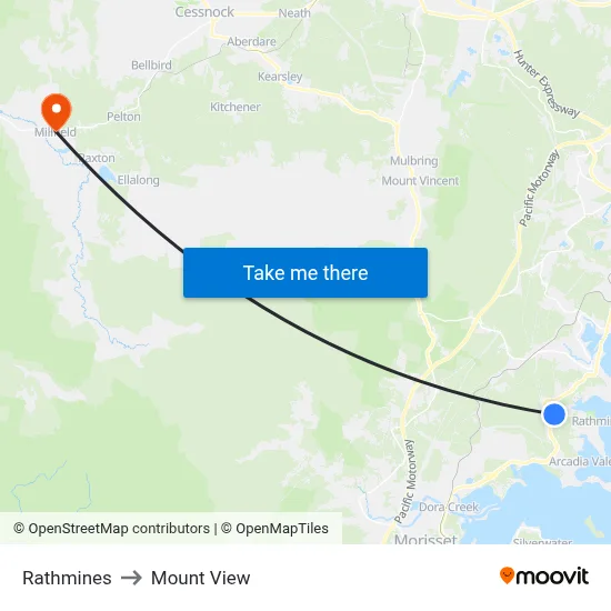 Rathmines to Mount View map