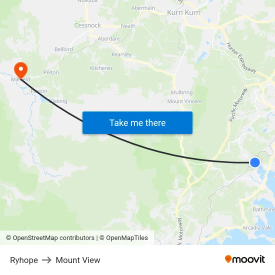 Ryhope to Mount View map