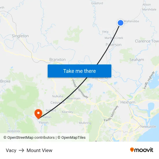Vacy to Mount View map