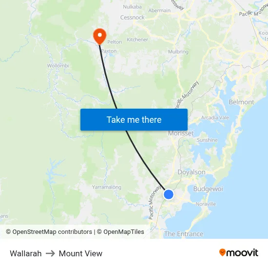 Wallarah to Mount View map