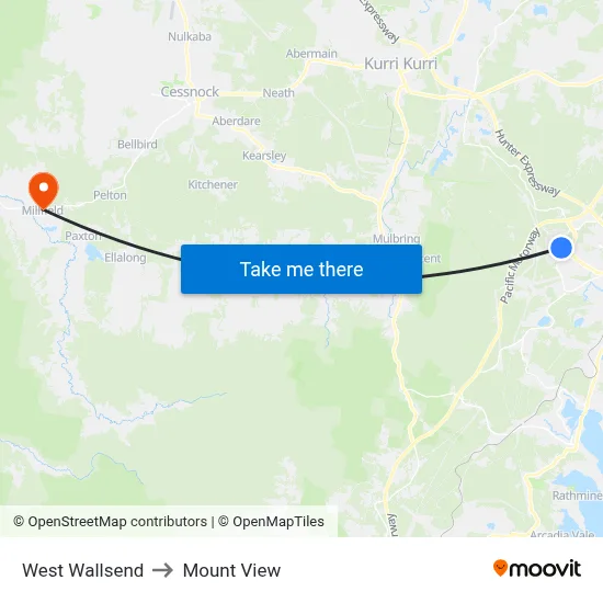 West Wallsend to Mount View map