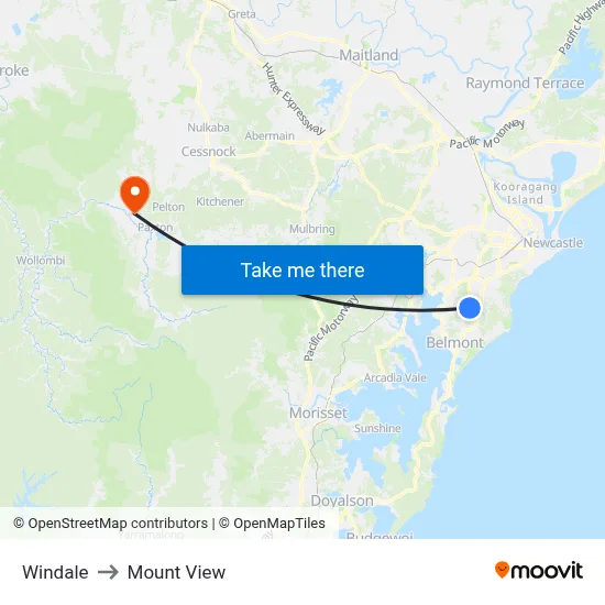 Windale to Mount View map