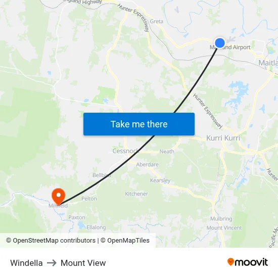 Windella to Mount View map