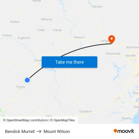 Bendick Murrell to Mount Wilson map