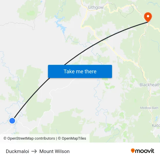 Duckmaloi to Mount Wilson map