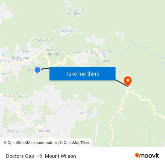 Doctors Gap to Mount Wilson map
