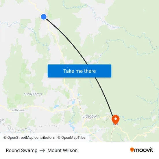 Round Swamp to Mount Wilson map